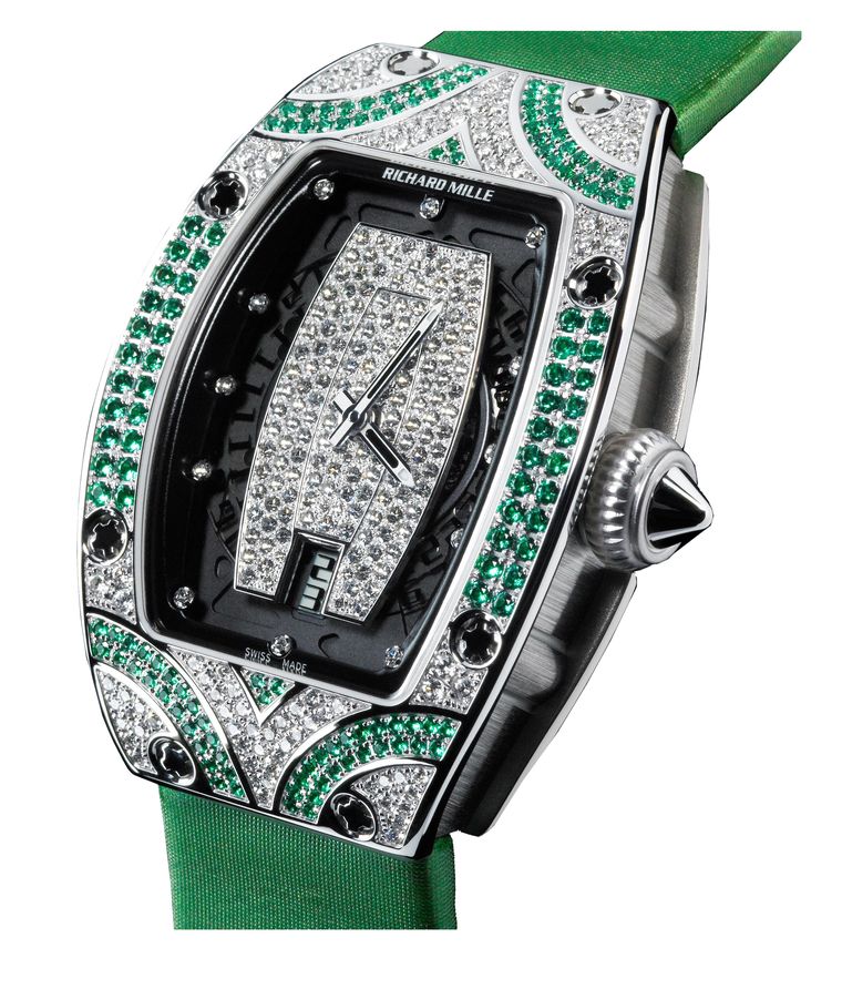 Richard Mille RM 007 emerald and white diamonds Women Watch Replica - Click Image to Close